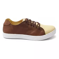 Tênis Casual Masculino Couro Moderno Palmilha Gel Oferta