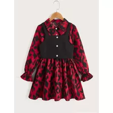 Vestido Infantil Blogueira Outono Com Colete