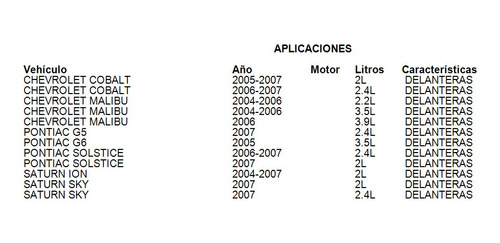 Balatas Delanteras Pontiac Solstice 2007 2.4l Brembo Foto 3