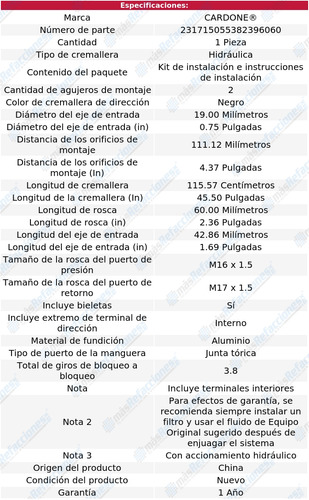 Cremallera Direccin Hidrulica Lexus Lx470 98 Al 02 Foto 5