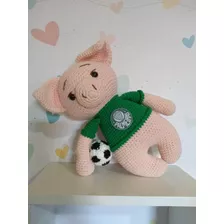 Porco Palmeiras De Crochê Amigurumi Brinquedo Pelucia 25cm