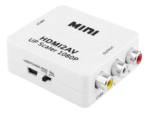 Conversor Hdmi A Rca Av Adaptador Tv Tubo Convertidor 1080