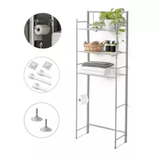 Mueble Organizador De Baño Tres Estantes Metal # Sobre Mochila Repisa Inodoro 