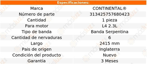 Banda 2415 Mm Acc 9-5 Saab L4 2.3l 05/07 Continental Foto 8