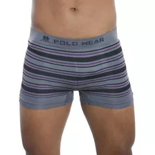 Cueca Boxer Listrada Polo Wear Micromodal