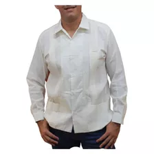 Camisa Manga Larga Guayabera Clasica Para Caballeros 