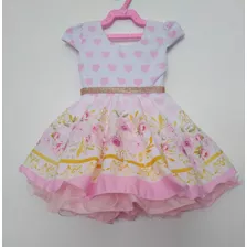 Vestido Conjunto Social Roupa Infantil Rosa Princesa 