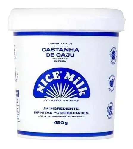 Nice Milk Leite Vegetal Castanha De Caju Vegano 100% Natural