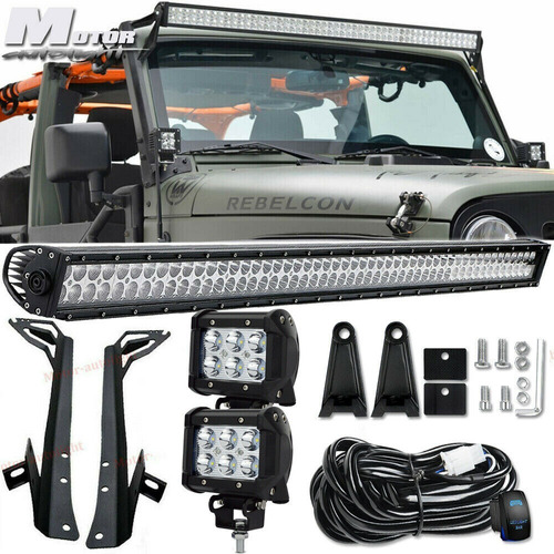 Kit Barra Led 52  Brackets Faros 700w Jeep Wrangler Jk 07-17 Foto 7