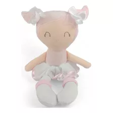 Boneca Pano Infantil Bia Antialérgico Macia E Lavável 34 Cm