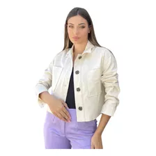 Campera De Lino Mujer Forrada Al Tono Liviana