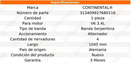 Banda 1045 Mm Acc 4runner V6 3.4l 96/02 Alternador Foto 5