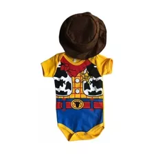 Body Infantil Personagem Temático Bebê - Woody Com Chapéu 