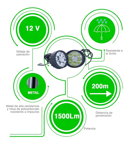 Par Faros 6 Leds Ovalado Auxiliares Base Moto Fija Estrobo F Foto 3