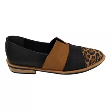 Zapato Basico Mujer Niza Negro Suela Print Ecocuero