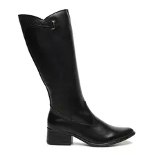 Bota Feminina Montaria Preta Couro Legítimo Estilo Elegante