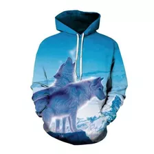 Sudadera Casual Con Capucha Estampada En 3d Fashion Wolf