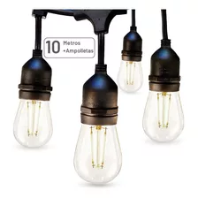 Guirnalda Luces Led 10 Metros Unible Exterior +10 Ampolletas Color De Las Luces Blanco