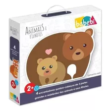 Quebra-cabeça Infantil Baby Animais Filhotes Madeira Babebi