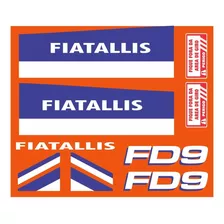 Kit Adesivos Trator De Esteira Compatível Com Fiatallis Fd9 Cor Adesivo Emblema Gráfico Fd 9