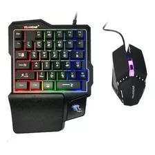 Kit Teclado Una Mano Mouse Gamer Celular Yelandar N3000 Rgd