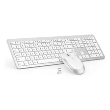 Mouse Y Teclado Para Pc Inalambrico, Delgado | Blanco/see...