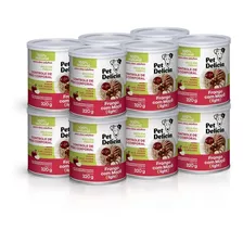 Kit 12 Uni Alimento Úmido Pet Delícia Frango Com Maça 320g