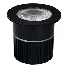 Balizador Spot Led Chão Piso Jardim 5w Embutir Blindado Solo Cor Da Cúpula Preto Fosco Cor Da Estrutura Preto