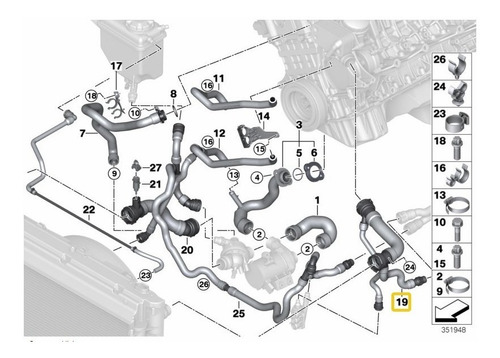 Manguera Radiador Superior Bmw E60 525i 528i 530i Foto 4