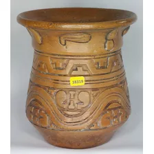 18319 Antigo Vaso Marajoara Terracota Assinado Anaias