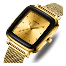 Relógio Fino De Quartzo Dourado Quadrado De Luxo Masculino
