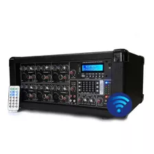 Consola Mixer Potenciada 6 Canales Con Bluetooth Usb Control