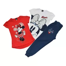 Conjunto Casual Jogger Set 3 Piezas Minnie Mouse Niñas