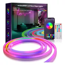 Tira De Luz Led De Neón Rgb De 16.4ft Control Remoto, ...