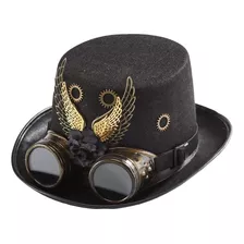 1 Sombrero Steampunk Con Alas De Gafas Negro De Disfraces De