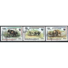 Filatelia - Camboya - Elefantes