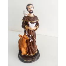 São Francisco De Assis Em Resina 14cm Cor Colorido