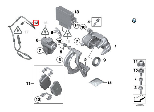 Sensor Freno Trasero Para Bmw X3 F25 28i Foto 2