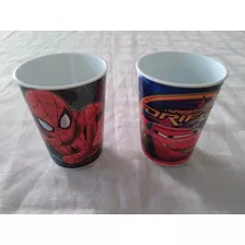 Juego Vasos Plasticos Infantiles 12cm, Cars Y Spiderman 