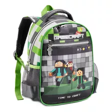 Mochila Bolsa Escolar Creche Infantil Jogo Gamecraft Blocos