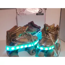 Patines De 4 Ruedas Con Luces Okey Modelo Lola Fashion