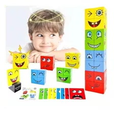 Jogo Das Faces Diversas Combinações Brinquedo Educativo Cubo