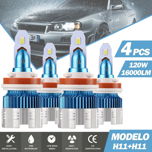 Para Nissan Kit Focos Led De 4 Lados Luz Alta/baja/niebla