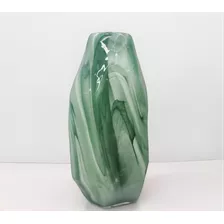 Jarron Florero Macetero Decorativo Artesanal Verde 23*10