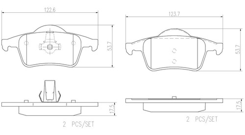 Set-4 Balatas Ceramica Traseras Volvo S60 2.4l L5 01 Al 03 Foto 2