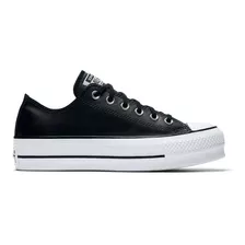 Zapatilla Converse Chuck Taylor Plataforma Cuero Mujer Negro