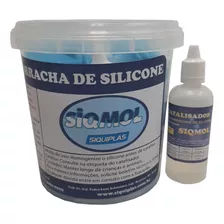 Borracha De Silicone Azul P/ Moldes Artesanatos *1 Kg + Cat*