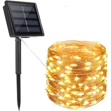 Lámpara Solar Luces Tira Led Al Aire 12 Mts 100 Led Navidad