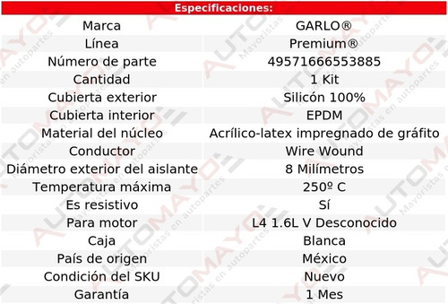 Cables Bujias Sunrunner L4 1.6l 95 - 97 Garlo Premium Foto 2