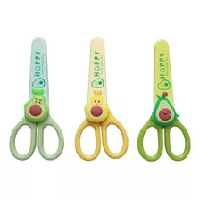 Tijeras Escolares Para Niños Aguacate Estuche Kawaii